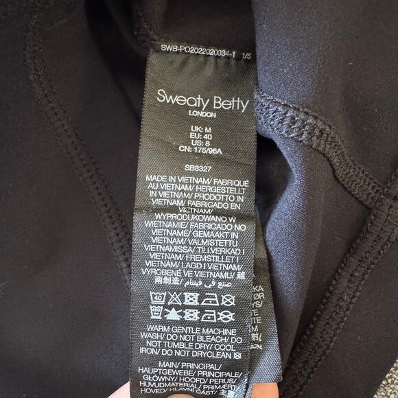 Sweaty Betty Power Laser Cut Crop Tank Sports Bra in Black Size Medium - Picture 4 of 6